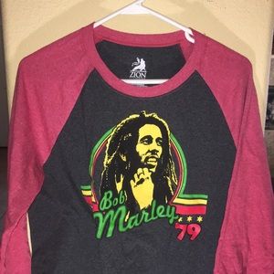 Zion- large, Bob Marley logo 3/4 sleeve shirt